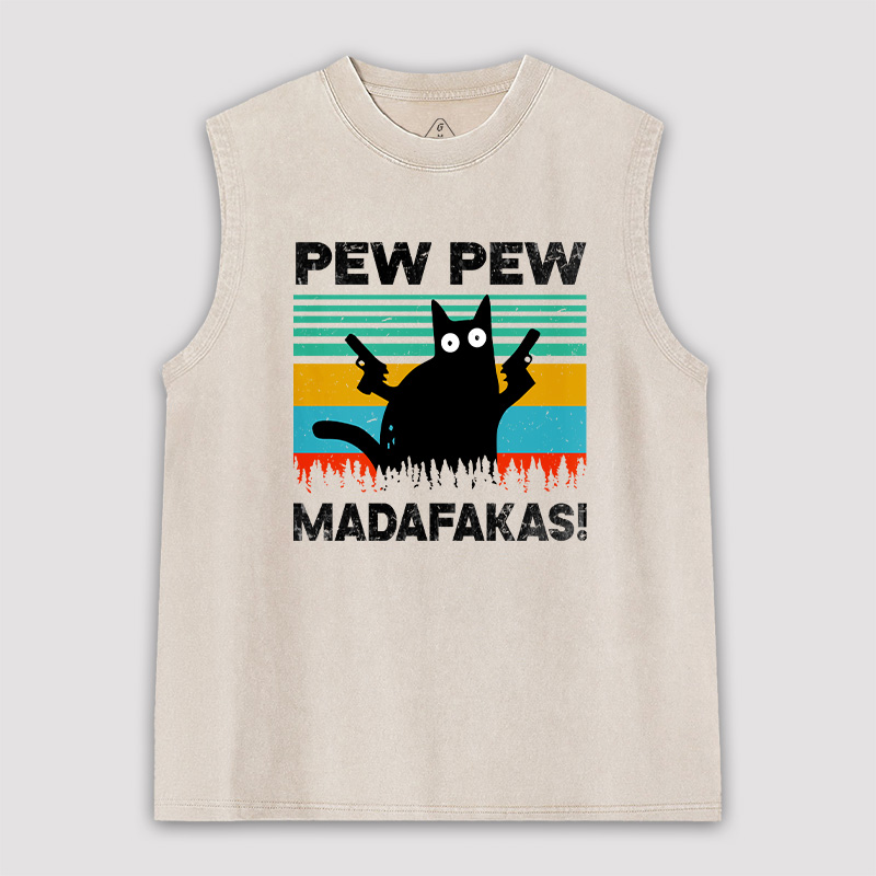 Pew Pew Madafakas Unisex Washed Tank