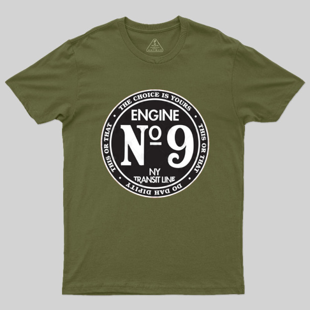 Engine #9 On The New York Transit Line Geek T-Shirt