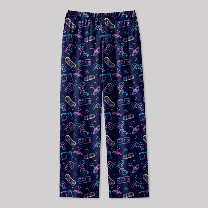 Cyberpunk Neon Game Console Geek Loungewear Pants