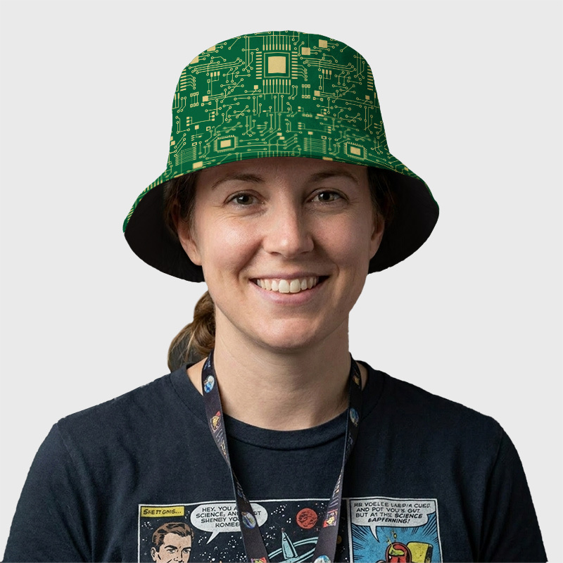 Technology Sense Circuit Board Geek Bucket Hat