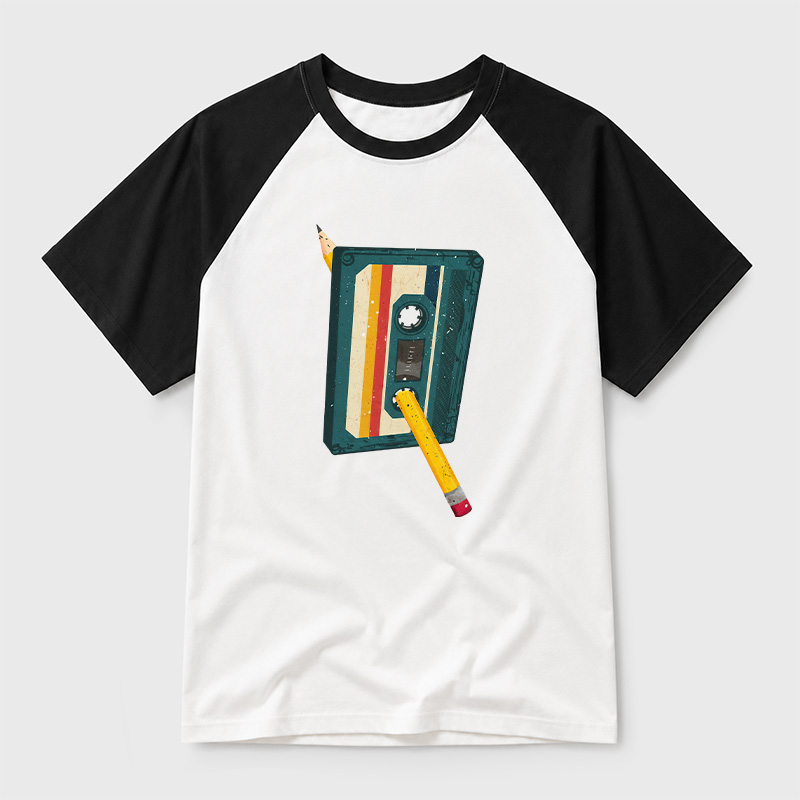 Retro Cassette Geek Retro Raglan T-Shirt