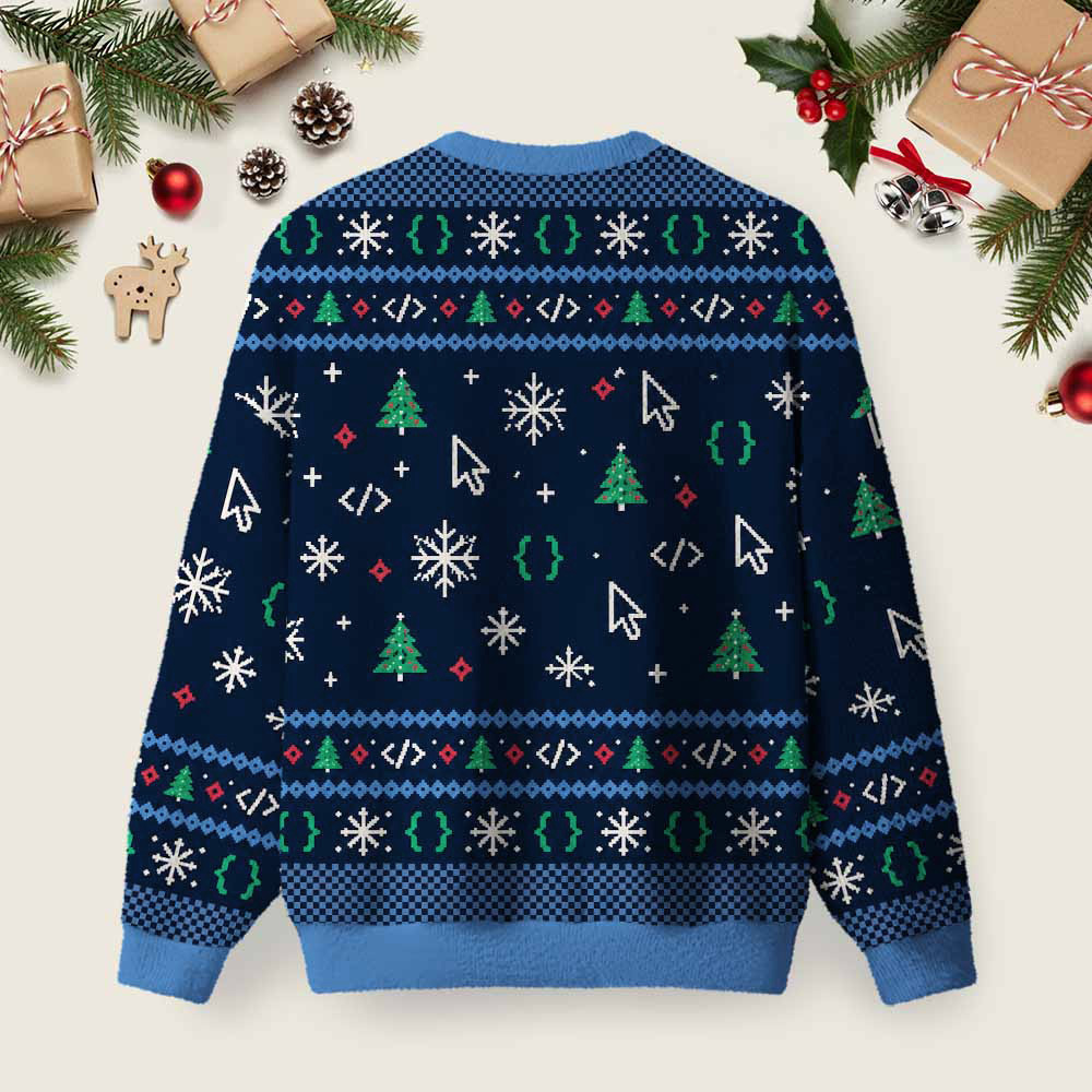 Approve All Changes, Skip The Code Review Ugly Christmas Fuzzy Fleece Sweatshirt