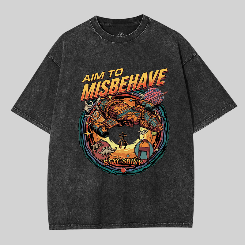 Aim to Misbehave Geek Washed T-shirt