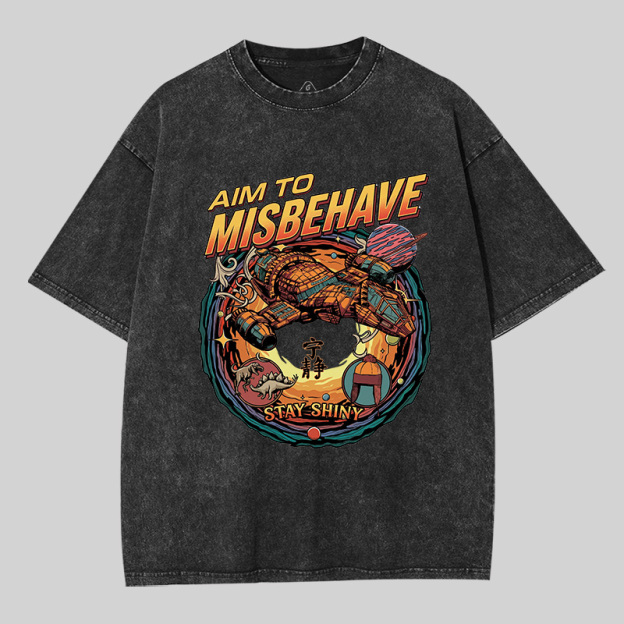 Aim to Misbehave Geek Washed T-shirt