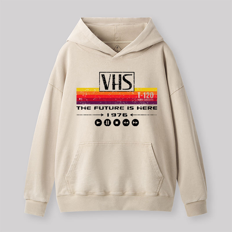 VHS The Future Is Here 1976 Washed Hoodie Geek Washed Hoodie