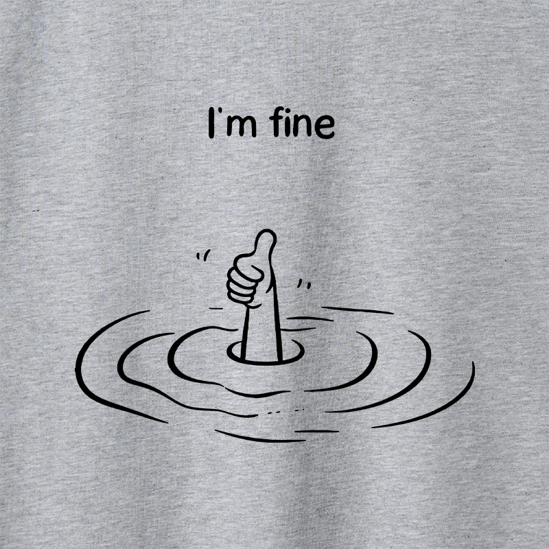 I'm Fine Geek Retro Raglan Long-Sleeve Tee