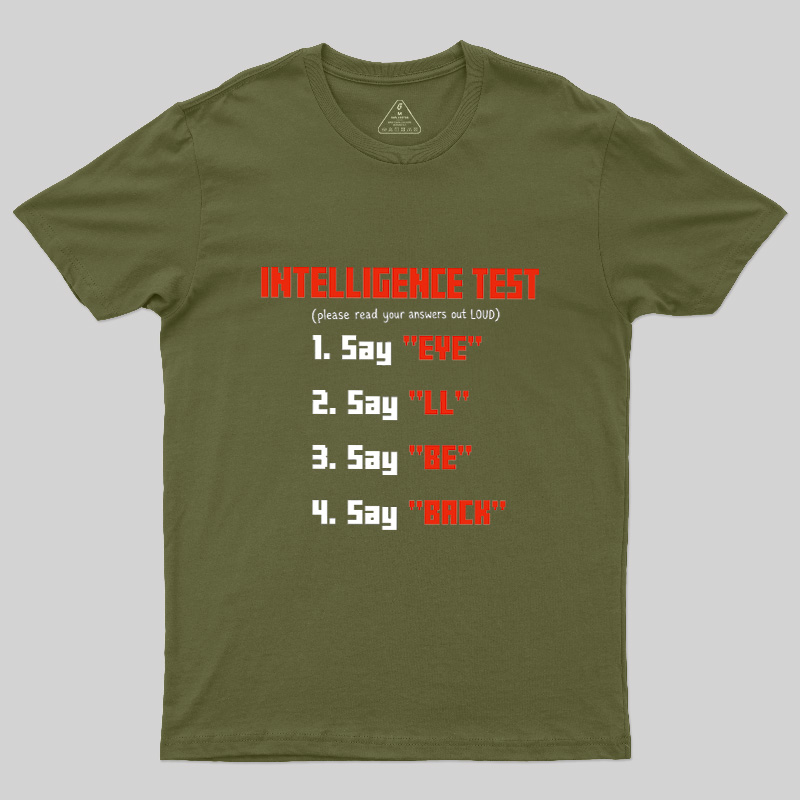 Intelligence Test Wordplay Geek T-Shirt