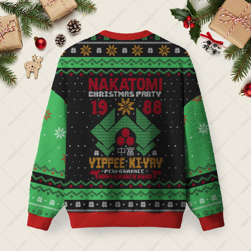 NAKATOMI Christmas Party 1988 Ugly Christmas Fuzzy Fleece Sweatshirt