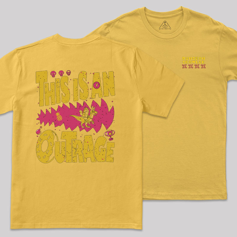 This is An Outrage Front and Back Printed Geek T-Shirt