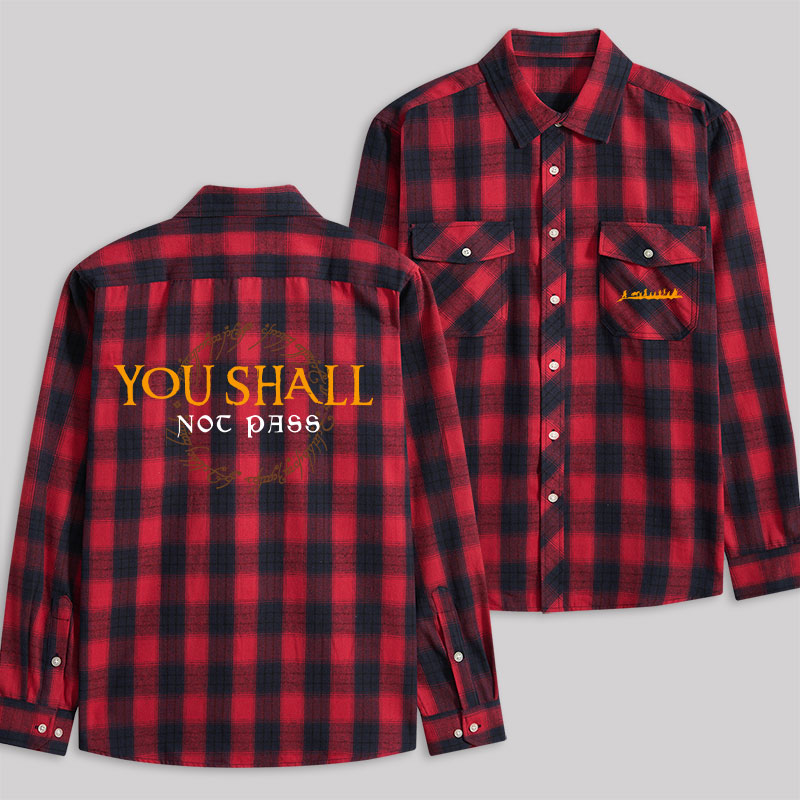 You Shall Not Pass Plaid Flannel Shirt