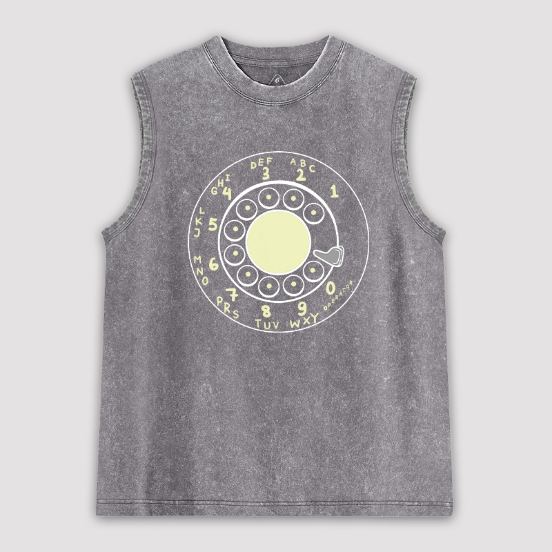 Rotary Dial Unisex Washed Tank