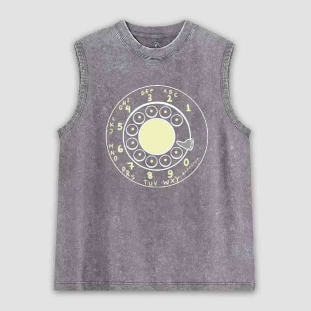 Rotary Dial Unisex Washed Tank