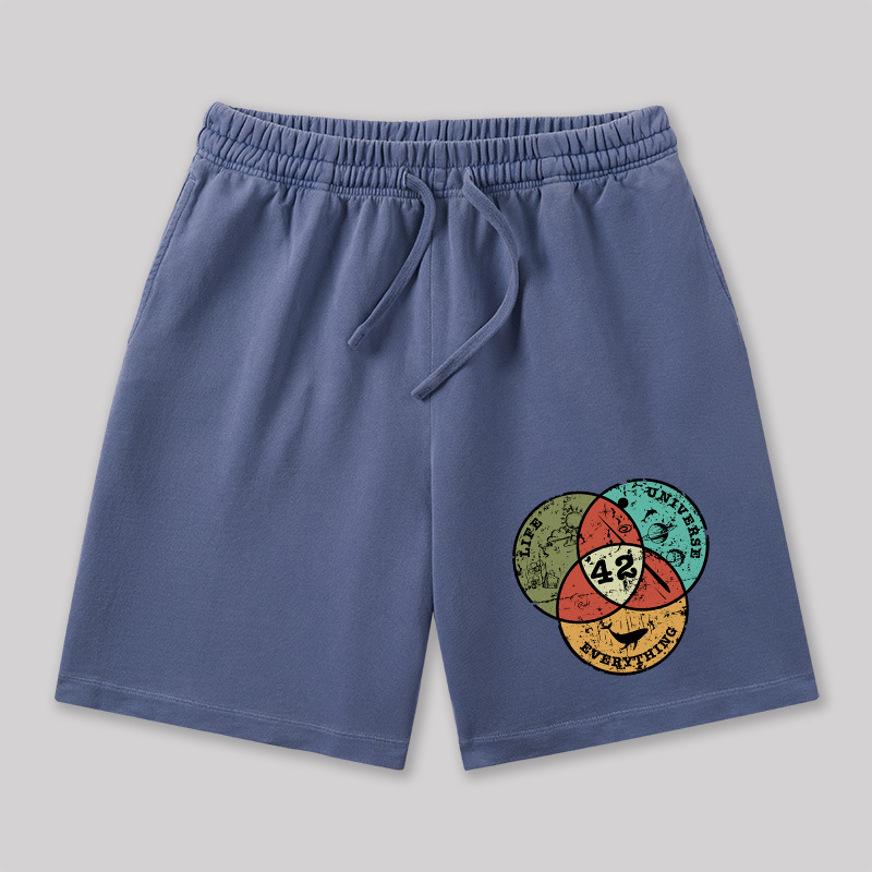 Life the Universe Everything Geeky Washed Shorts