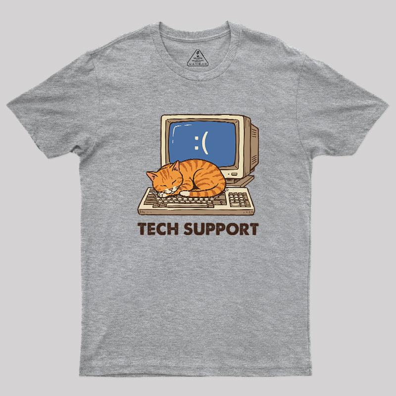 Tech Support Cat Geek T-Shirt