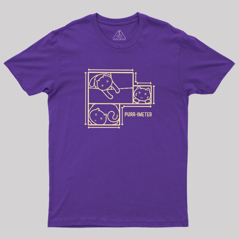 Purr-imeter Maths Cat Pun Geek T-Shirt