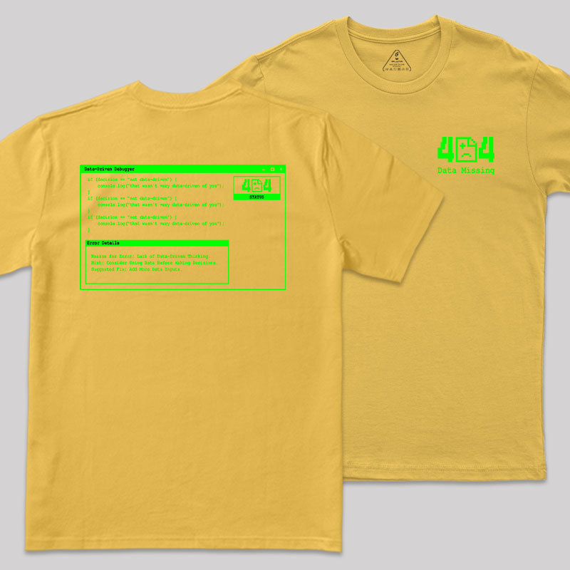 Data Missing Front and Back Printing Geek T-Shirt