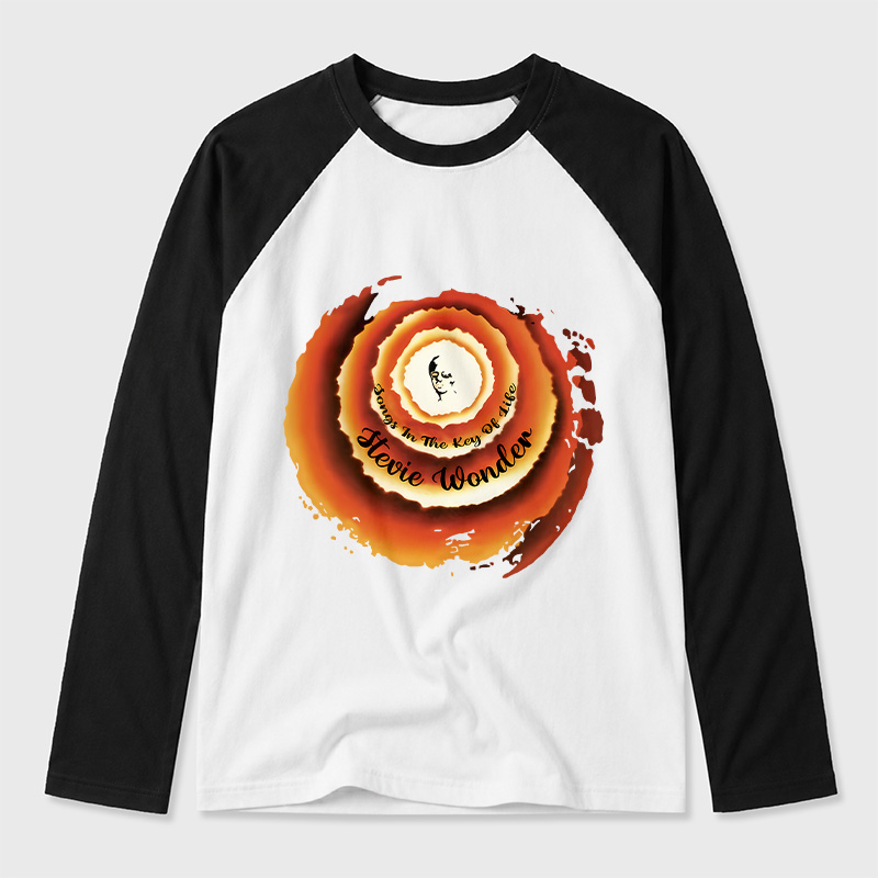 Stevie Wonder Songs In The Key Of Life Geek Retro Raglan Long-Sleeve Tee