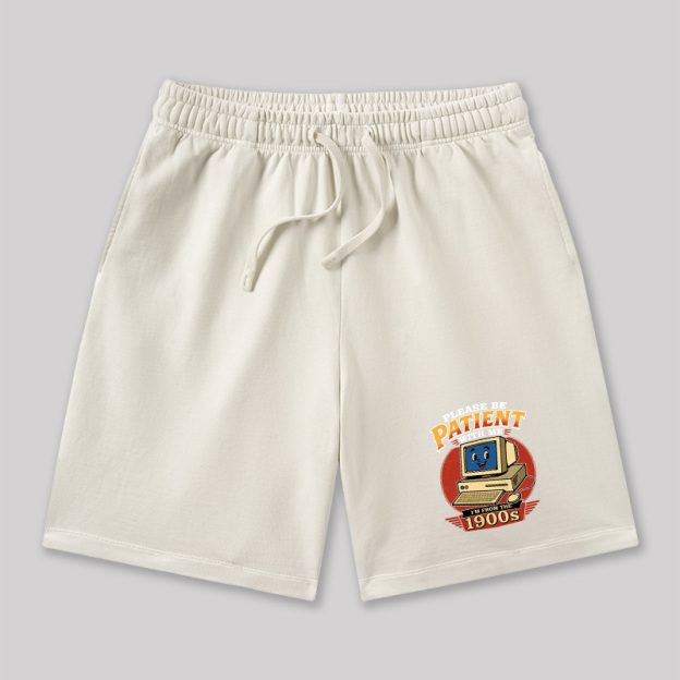 Please Be Patient With Me I'm From The 1900s Geeky Washed Shorts