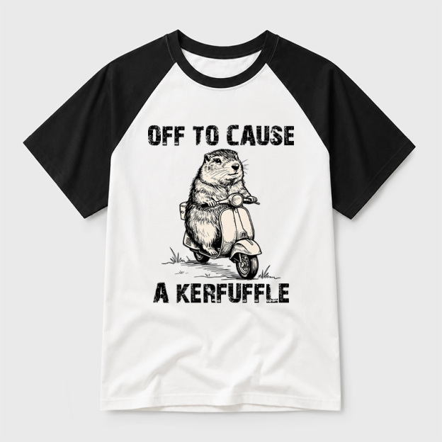 Off To Cause A Kerfuffle Geek Retro Raglan T-Shirt