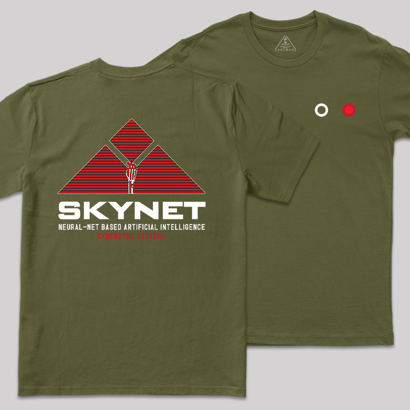 Skynet Rising Front and Back Printed Geek T-Shirt
