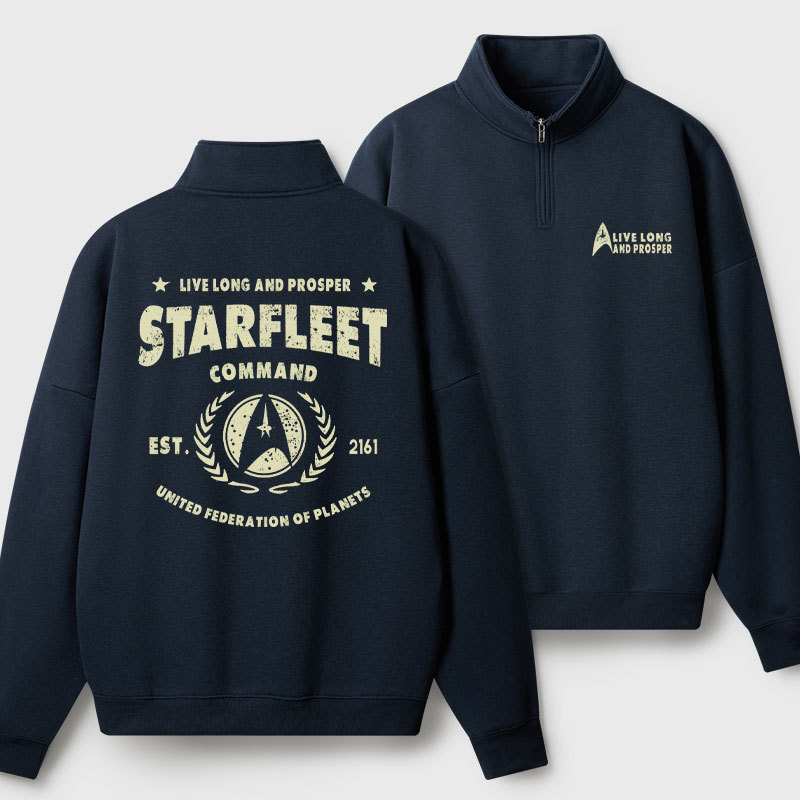 Starfleet Geek Fleece Quarter-Zip Pollover