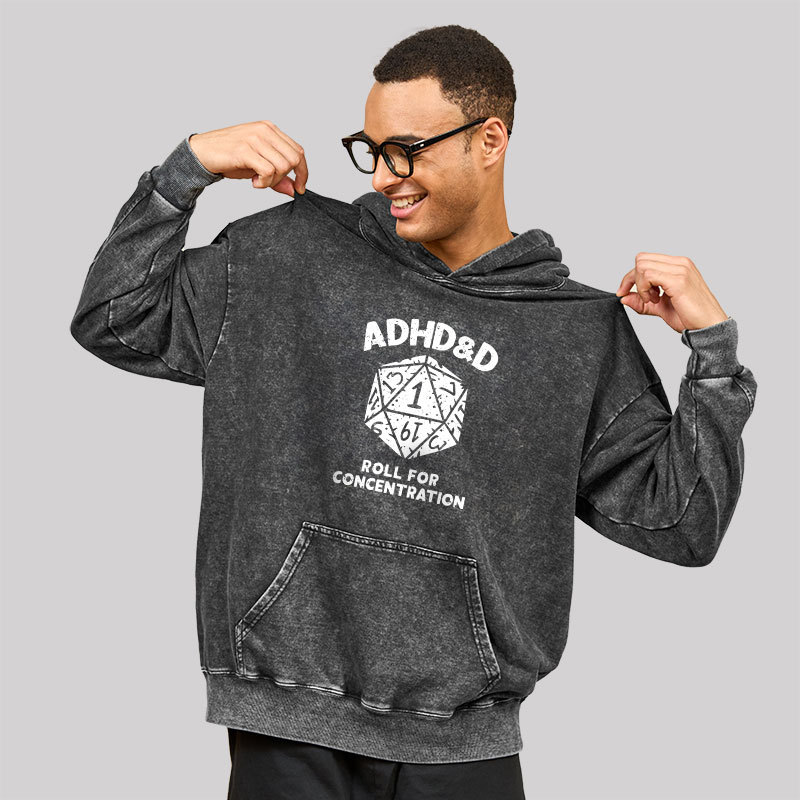 ADHD&D Geek Washed Hoodie