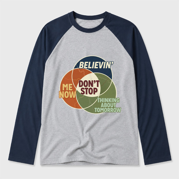 Dont Stop Diagram Geek Retro Raglan Long-Sleeve Tee