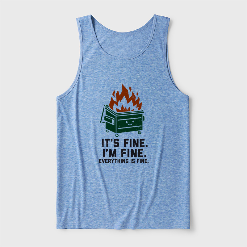 Everything Is Fine Dumpster Fire Ultra Soft Heather Tank