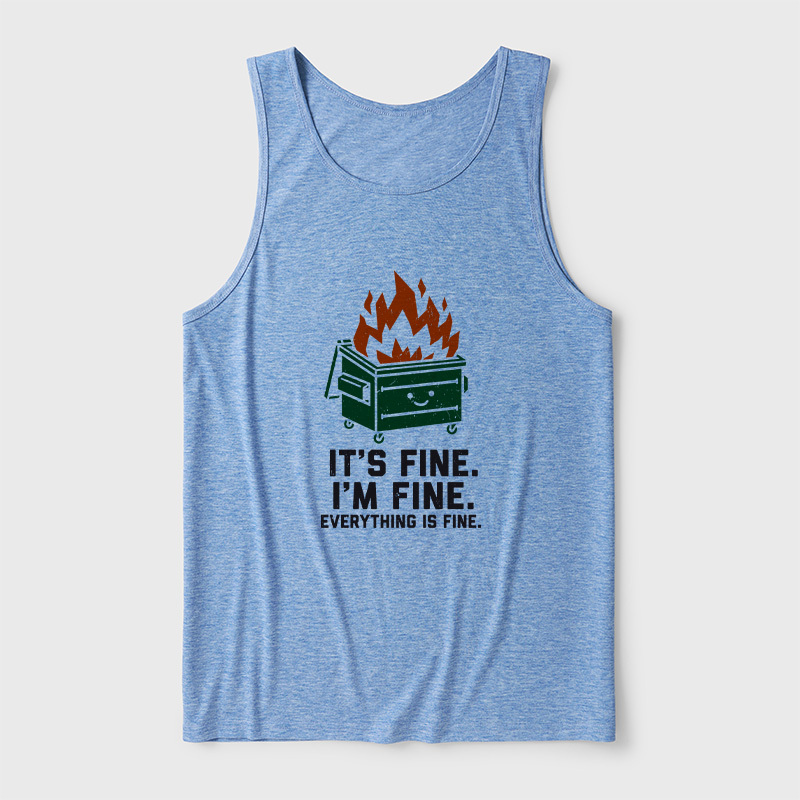 Everything Is Fine Dumpster Fire Ultra Soft Heather Tank