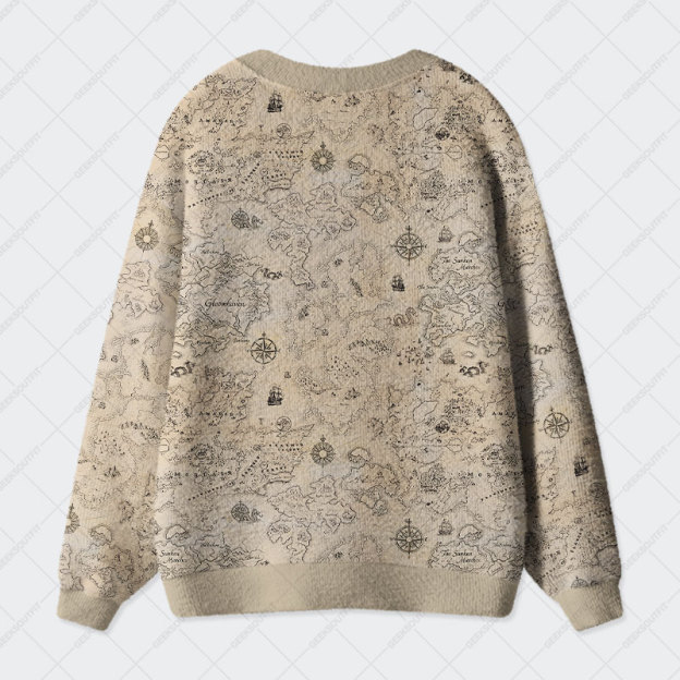 Voyager Scroll Geek Ugly Cardigan Sweaters 