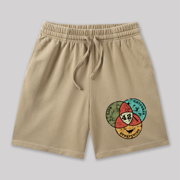 Life the Universe Everything Geeky Washed Shorts