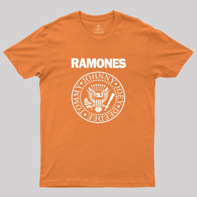 White Design of Ramones Geek T-Shirt