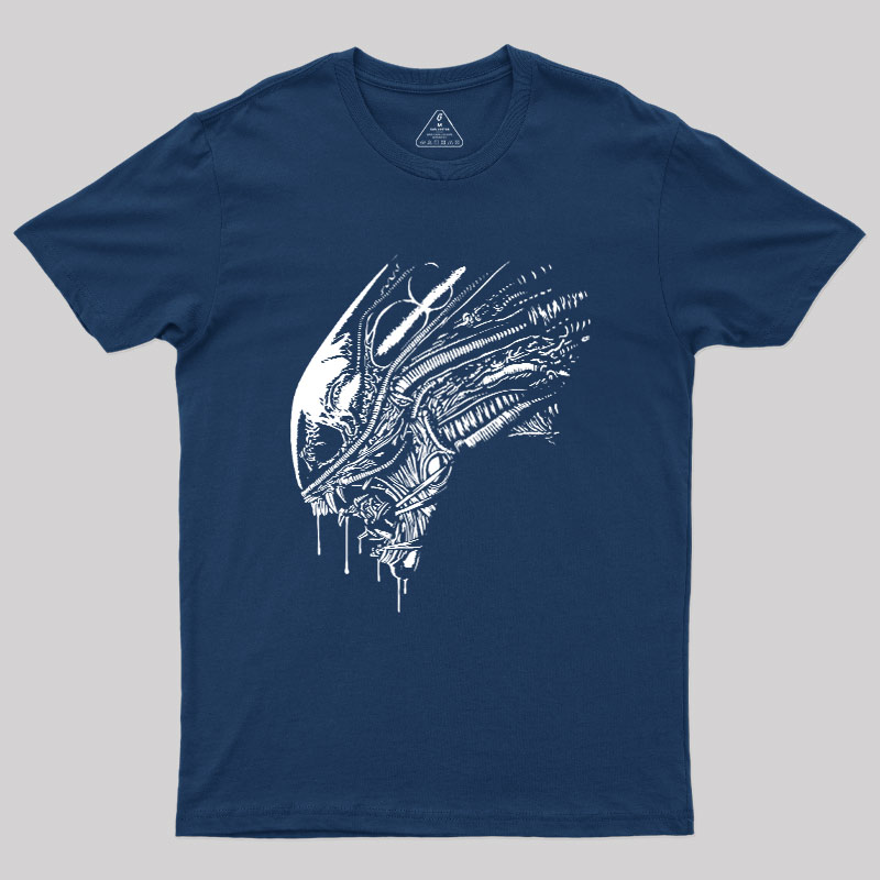 Dripping Dark Sci‑Fi Beast Graphic Art Geek T-Shirt