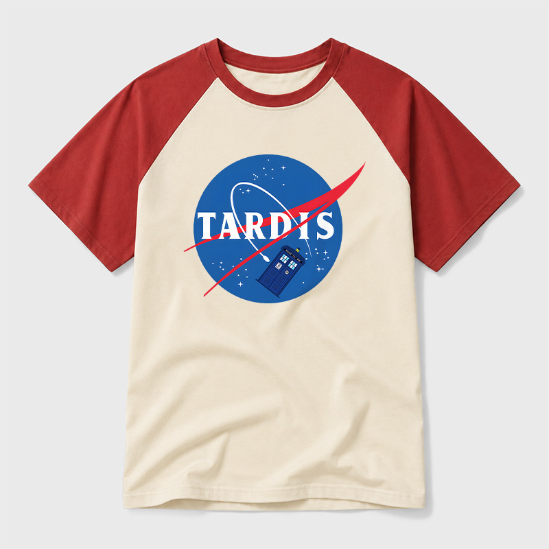 Tardis Geek Retro Raglan T-Shirt