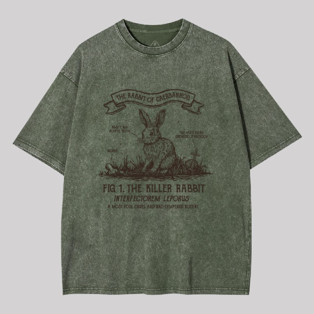 The Rabbit of Caerbannog Geek Washed T-shirt