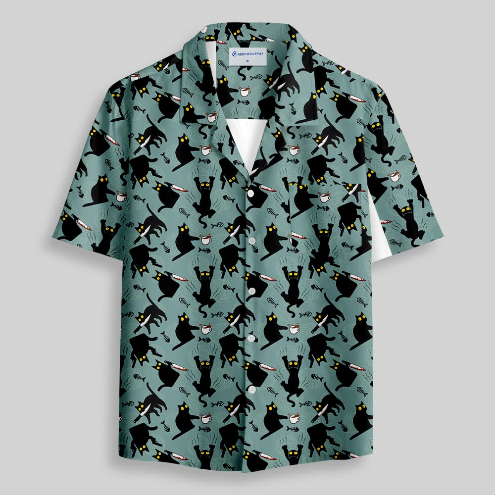 Naughty Kitten Button Up Pocket Shirt
