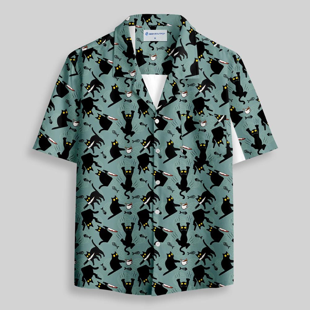 Naughty Kitten Button Up Pocket Shirt