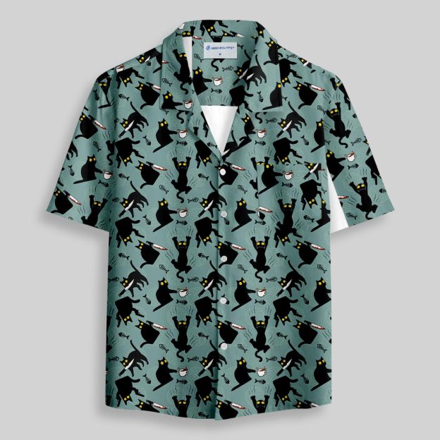 Naughty Kitten Button Up Pocket Shirt