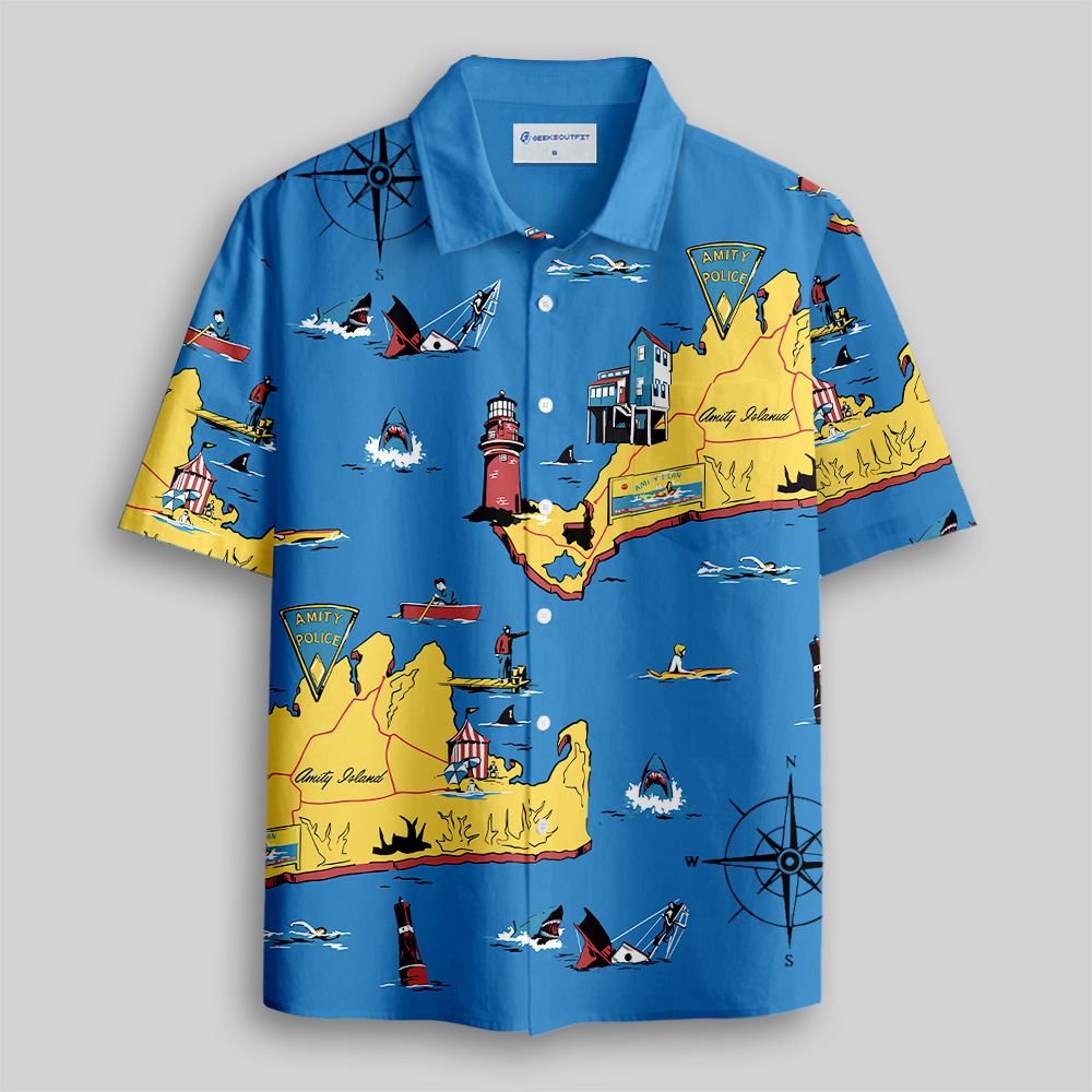 Amity Island Button Up Pocket Shirt