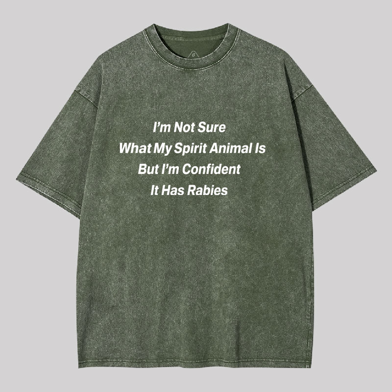 Im Not Sure What My Spirit Animal Is Geek Washed T-shirt