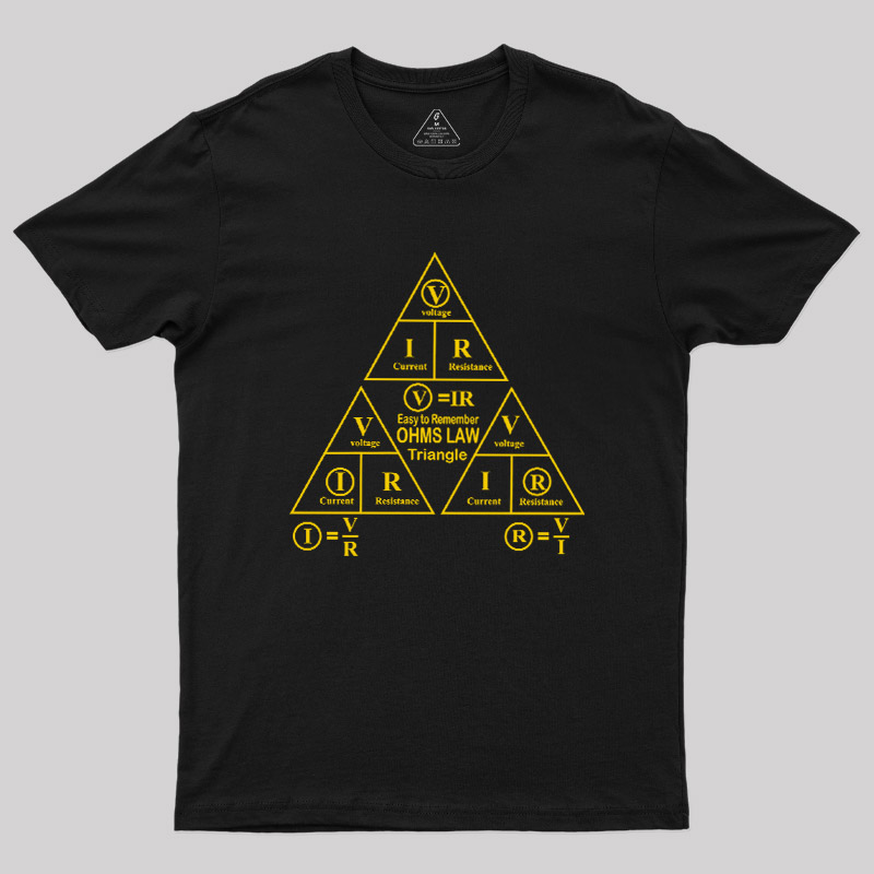 Electrical Ohms Law Triangle Formula Chart Geek T-Shirt
