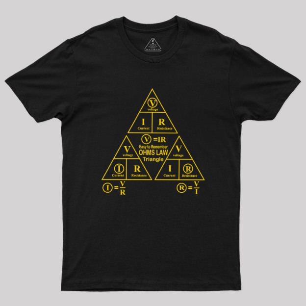 Electrical Ohms Law Triangle Formula Chart Geek T-Shirt