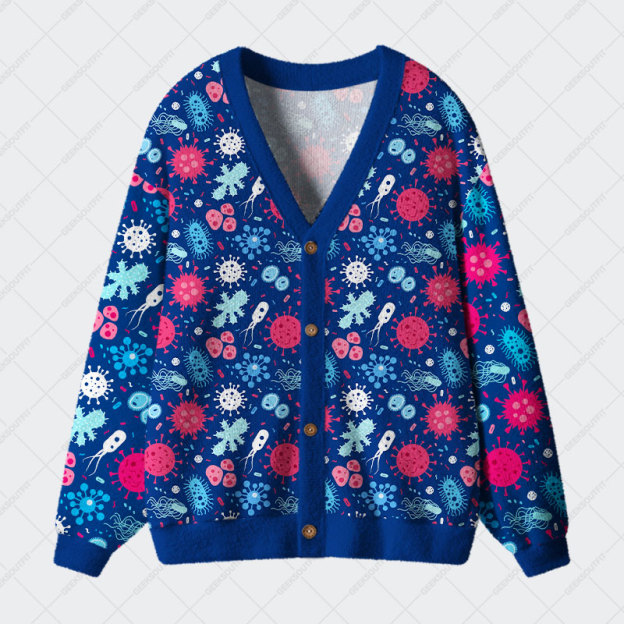 Bacteria Viruses Biology Geek Ugly Cardigan Sweaters 