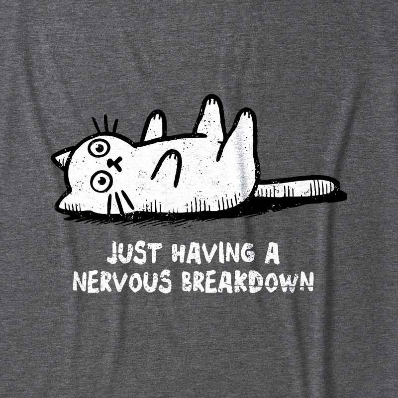 Nervous Breakdown Cat Ultra Soft Heather Tank