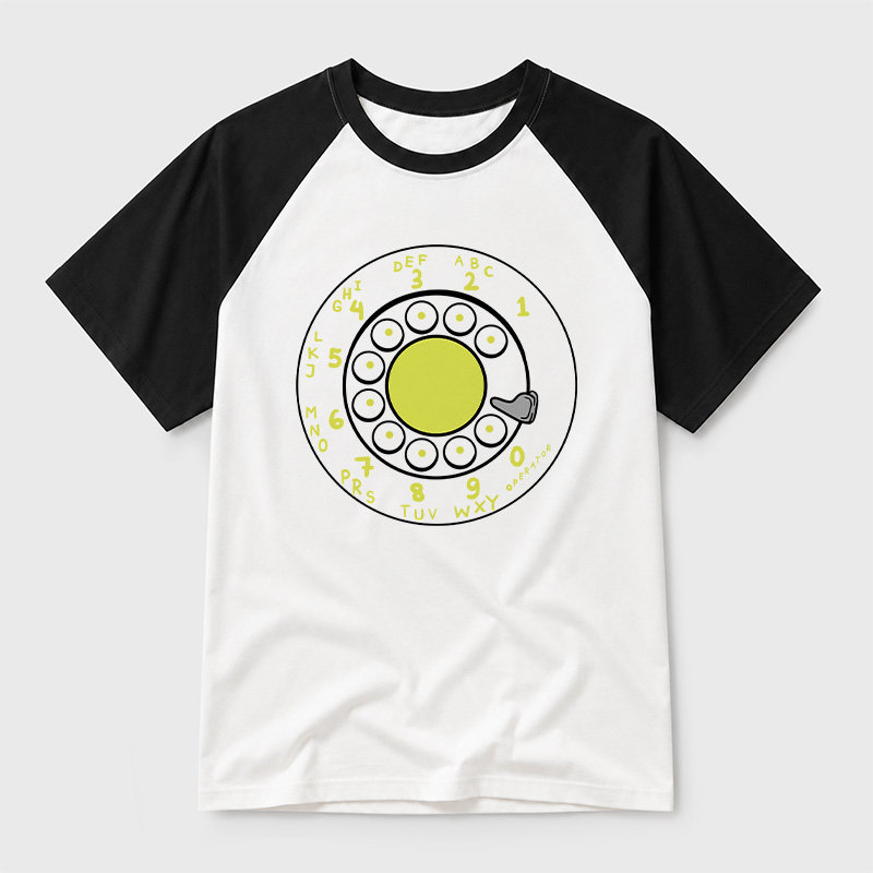 Rotary Dial Geek Retro Raglan T-Shirt
