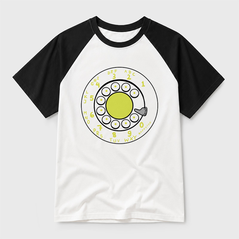 Rotary Dial Geek Retro Raglan T-Shirt
