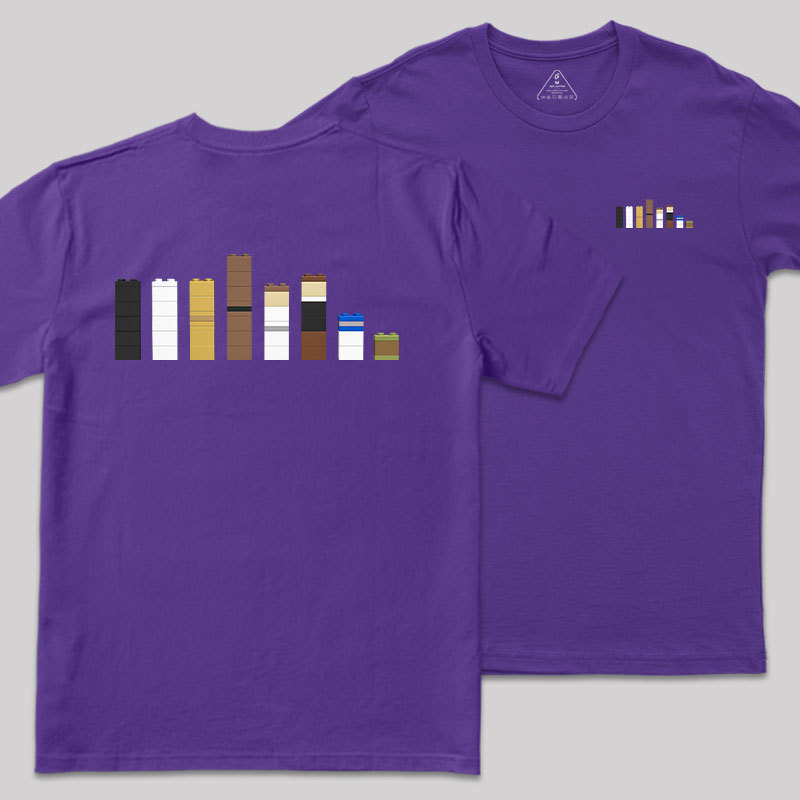 Building Blocks Creative Galactic Color Theory Front and Back Printing Geek T-Shirt