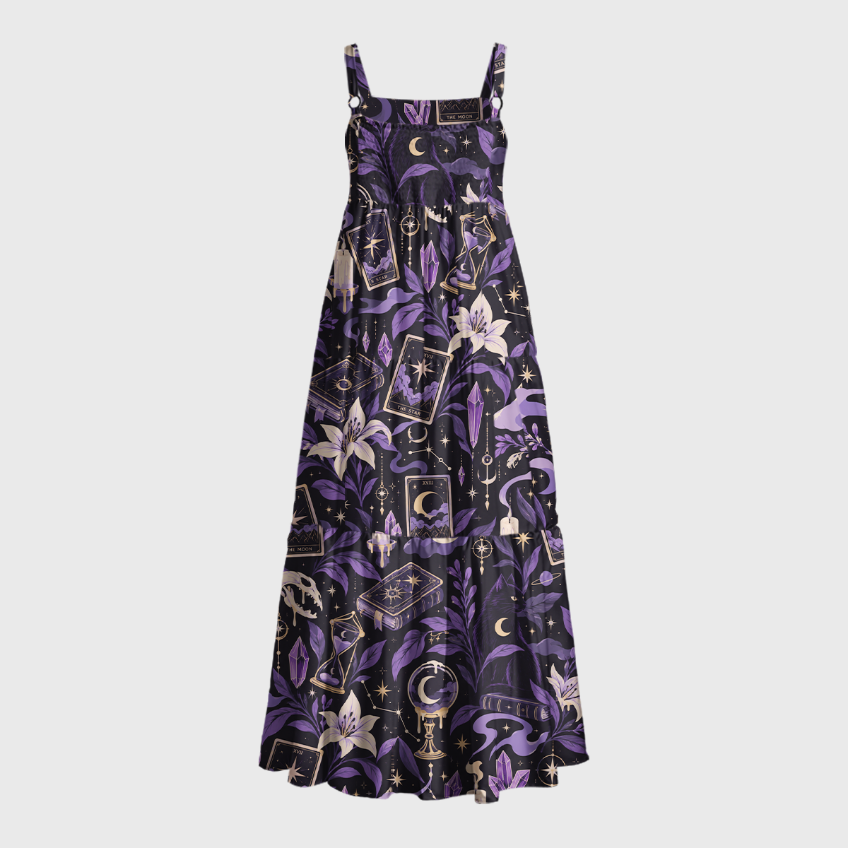 Gothic Lily & Tarot Cards Geek Tiered Cami Maxi Dress