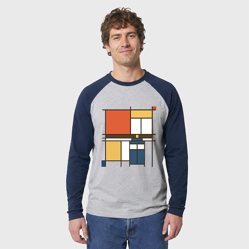 Mondrian Who Geek Retro Raglan Long-Sleeve Tee