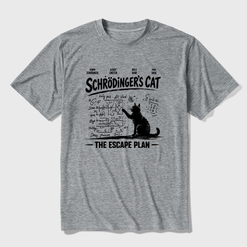 Schrodinger's Cat Escape Plan Interesting Physics Science Ultra Soft Heather Tee